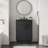 Modway Furniture Miles 24” Bathroom Vanity Black Black 18 x 24 x 33.5