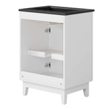 Modway Furniture Miles 24” Bathroom Vanity Black White 18 x 24 x 33.5