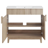 Modway Furniture Miles 36” Bathroom Vanity White Oak 18.5 x 36 x 33.5