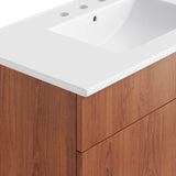 Modway Furniture Miles 36” Bathroom Vanity White Walnut 18.5 x 36 x 33.5