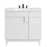 Modway Furniture Miles 36” Bathroom Vanity White White 18.5 x 36 x 33.5