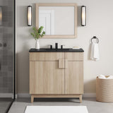 Modway Furniture Miles 36” Bathroom Vanity Black Oak 18 x 36 x 33.5