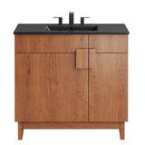Modway Furniture Miles 36” Bathroom Vanity Black Walnut 18 x 36 x 33.5