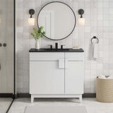 Modway Furniture Miles 36” Bathroom Vanity Black White 18 x 36 x 33.5