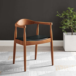 Modway Furniture Presidential Dining Armchair by Modway - Sculptural Wood Design, Ergonomic Comfort & Timeless Style EEI-649-BLK