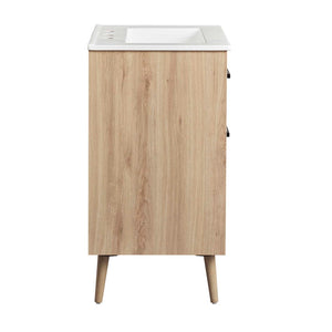 Modway Furniture Maverick 24" Bathroom Vanity - Modern White Oak Design with Integrated Sink and Smart Storage Solutions EEI-6498-WHI-OAK