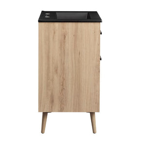 Modway Furniture Maverick 24" Bathroom Vanity - Modern Black Oak with Ceramic Sink, Smart Storage & Stylish Design EEI-6499-BLK-OAK