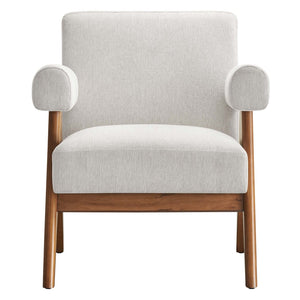 Modway Furniture Lyra Fabric Armchair - Contemporary Accent Chair with Dense Foam Padding for Ultimate Comfort & Style Ivory Fabric EEI-6503-HEI