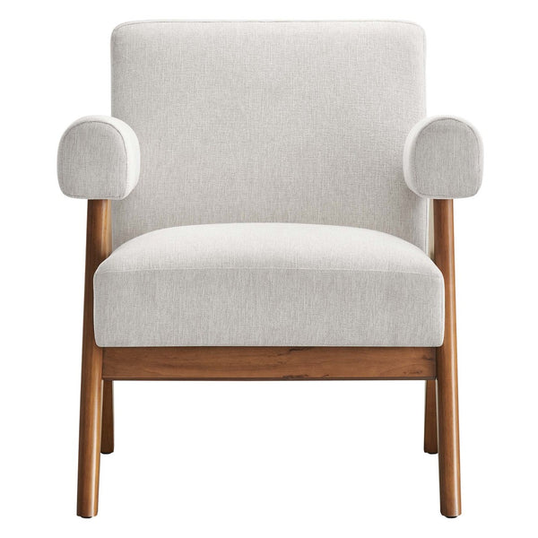 Modway Furniture Lyra Fabric Armchair - Contemporary Accent Chair with Dense Foam Padding for Ultimate Comfort & Style Ivory Fabric EEI-6503-HEI
