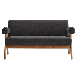 Modway Furniture Lyra Fabric Loveseat by Modway - Modern Comfort with Heathered Upholstery and Stylish Mid-Century Design Dark Gray Fabric EEI-6505-HDG