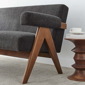 Modway Furniture Lyra Fabric Loveseat by Modway - Modern Comfort with Heathered Upholstery and Stylish Mid-Century Design Dark Gray Fabric EEI-6505-HDG