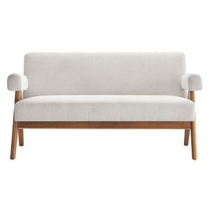 Modway Furniture Lyra Fabric Loveseat by Modway - Modern Comfort with Heathered Upholstery and Stylish Mid-Century Design Ivory Fabric EEI-6505-HEI