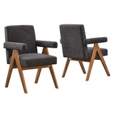Modway Furniture Lyra Fabric Dining Room Chair - Set of 2 EEI-6507-HDG