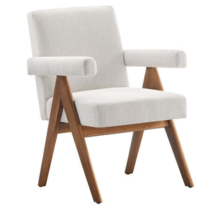 Modway Furniture Lyra Fabric Dining Chair Set of 2 - Modern Ivory Upholstery with Supportive Padding & Stability EEI-6507-HEI