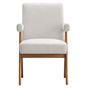 Modway Furniture Lyra Fabric Dining Chair Set of 2 - Modern Ivory Upholstery with Supportive Padding & Stability EEI-6507-HEI