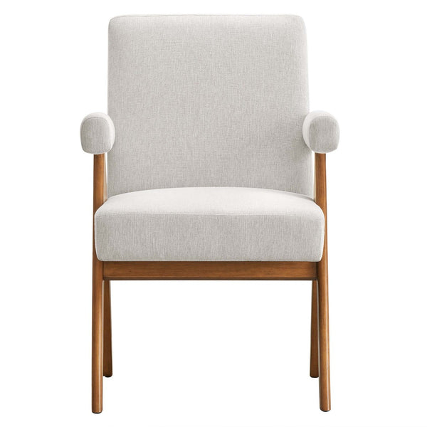 Modway Furniture Lyra Fabric Dining Chair Set of 2 - Modern Ivory Upholstery with Supportive Padding & Stability EEI-6507-HEI