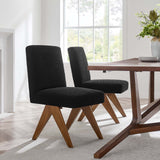 Modway Furniture Lyra Boucle Fabric Dining Room Side Chair - Set of 2 EEI-6508-BLK
