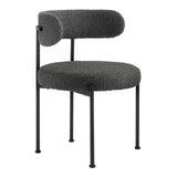 Modway Furniture Albie Boucle Fabric Dining Chairs - Set of 2 Charcoal Black 22.5 x 21 x 29