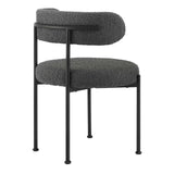 Modway Furniture Albie Boucle Fabric Dining Chairs - Set of 2 Charcoal Black 22.5 x 21 x 29