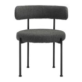 Modway Furniture Albie Boucle Fabric Dining Chairs - Set of 2 Charcoal Black 22.5 x 21 x 29