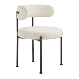 Modway Furniture Albie Boucle Fabric Dining Chairs - Set of 2 Ivory Black 22.5 x 21 x 29