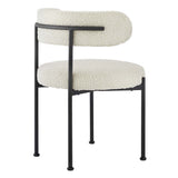 Modway Furniture Albie Boucle Fabric Dining Chairs - Set of 2 Ivory Black 22.5 x 21 x 29