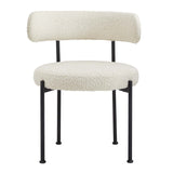 Modway Furniture Albie Boucle Fabric Dining Chairs - Set of 2 Ivory Black 22.5 x 21 x 29