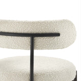 Modway Furniture Albie Boucle Fabric Bar Stools - Set of 2 Ivory Black 22.5 x 19.5 x 39.5