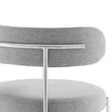 Modway Furniture Albie Fabric Bar Stools - Set of 2 Gray Silver 22.5 x 19.5 x 39.5