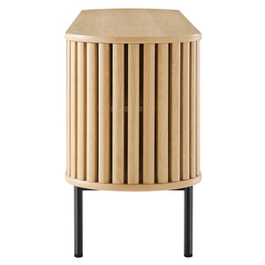 Modway Furniture Fortitude 71" TV Stand - Sleek Media Center with Open Storage, Adjustable Shelves & Stylish Design Oak EEI-6522-OAK