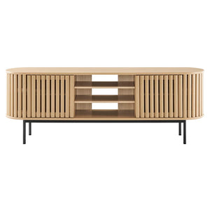 Modway Furniture Fortitude 71" TV Stand - Sleek Media Center with Open Storage, Adjustable Shelves & Stylish Design Oak EEI-6522-OAK