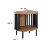 Modway Furniture Fortitude Side Table Walnut Black 15.5 x 19.5 x 18.5