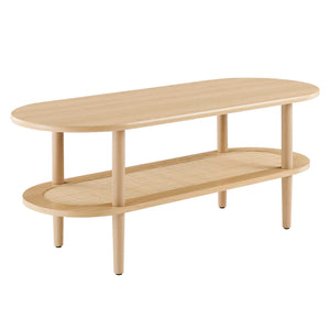 Modway Furniture Torus Oval Coffee Table Oak 18.5 x 46.5 x 17.5