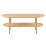 Modway Furniture Torus Oval Coffee Table Oak 18.5 x 46.5 x 17.5