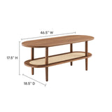 Modway Furniture Torus Oval Coffee Table Walnut 18.5 x 46.5 x 17.5