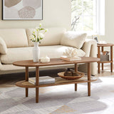 Modway Furniture Torus Oval Coffee Table Walnut 18.5 x 46.5 x 17.5