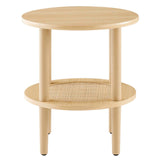 Modway Furniture Torus Round Side Table Oak 18.5 x 18.5 x 19.5