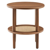 Modway Furniture Torus Round Side Table Walnut 18.5 x 18.5 x 19.5