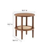 Modway Furniture Torus Round Side Table Walnut 18.5 x 18.5 x 19.5