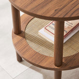 Modway Furniture Torus Round Side Table Walnut 18.5 x 18.5 x 19.5