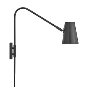 Modway Furniture Faye Metal Wall Sconce - Adjustable Modern Lighting for Contemporary Spaces, Elegant Black Finish EEI-6532-BLK