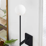 Modway Furniture Riva White Globe Wall Sconce EEI-6533-BLK