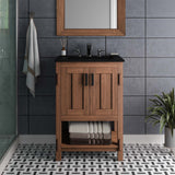 Modway Furniture Ashlyn 24” Wood Bathroom Vanity Walnut Black 18.5 x 24.5 x 34.5