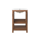 Modway Furniture Ashlyn 24” Wood Bathroom Vanity Walnut White 18.5 x 24.5 x 34.5