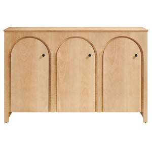Modway Furniture Appia 3-Door Arched Sideboard Storage Cabinet – Modern Mid-Century Design for Versatile Use Oak EEI-6536-OAK
