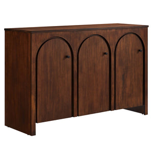 Modway Furniture Appia 3-Door Arched Sideboard Storage Cabinet – Modern Mid-Century Design for Versatile Use Walnut EEI-6536-WAL