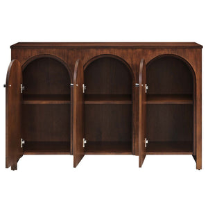 Modway Furniture Appia 3-Door Arched Sideboard Storage Cabinet – Modern Mid-Century Design for Versatile Use Walnut EEI-6536-WAL