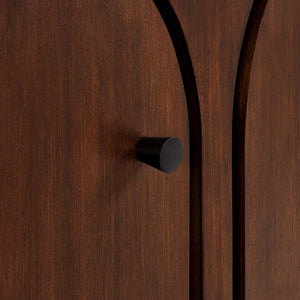 Modway Furniture Appia 3-Door Arched Sideboard Storage Cabinet – Modern Mid-Century Design for Versatile Use Walnut EEI-6536-WAL