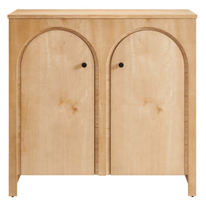 Modway Furniture Appia 2-Door Arched Storage Cabinet - Mid-Century Modern Design with Adjustable Shelves and Soft-Close Oak EEI-6537-OAK