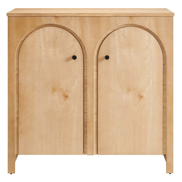 Modway Furniture Appia 2-Door Arched Storage Cabinet - Mid-Century Modern Design with Adjustable Shelves and Soft-Close Oak EEI-6537-OAK
